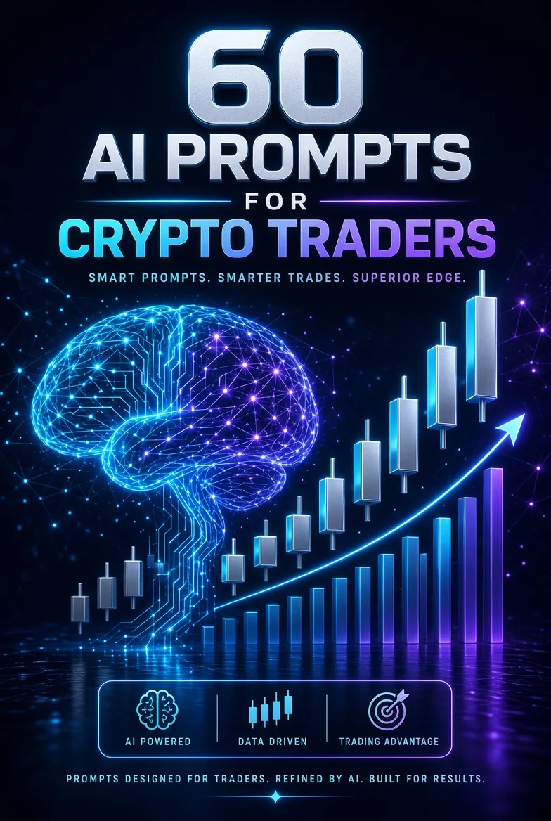 Cover of 60 AI Prompts for Crypto Traders, a ChatGPT prompt pack for crypto traders anywhere