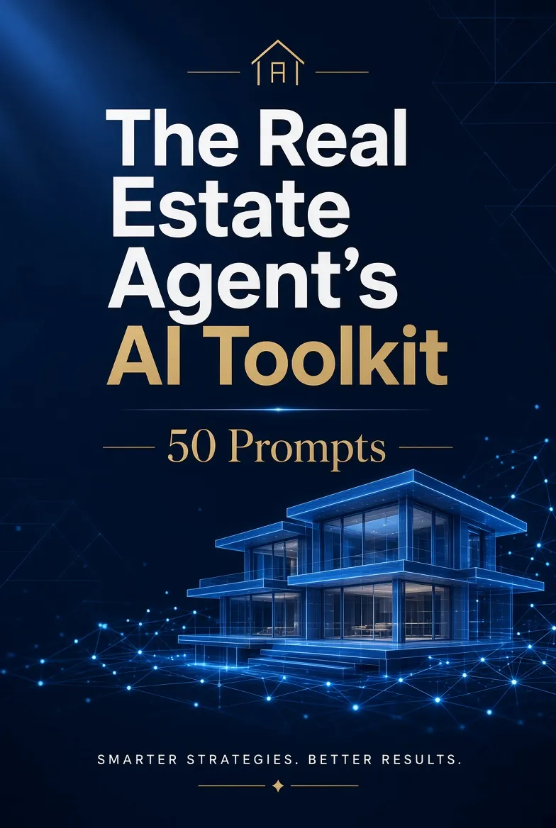 Cover of The Real Estate Agent's AI Toolkit - 50 Prompts, a ChatGPT prompt pack for US real estate agents